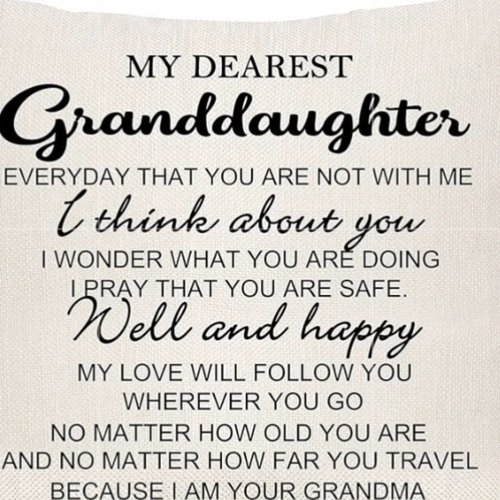 New Granddaughter Gifts from Grandma Pillow Covers Granddaughter no insert